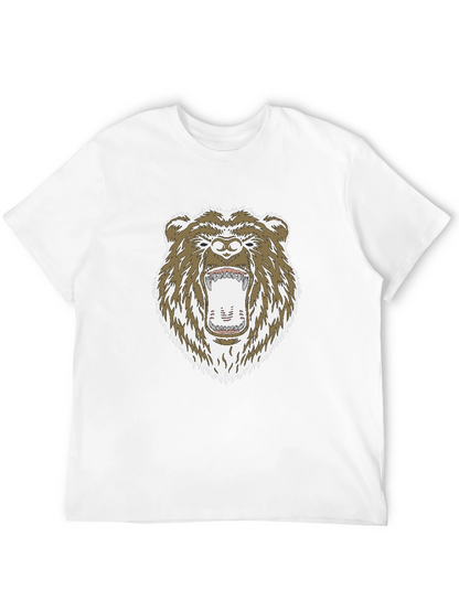 Camiseta Negra con Estampado de Oso Grizzly