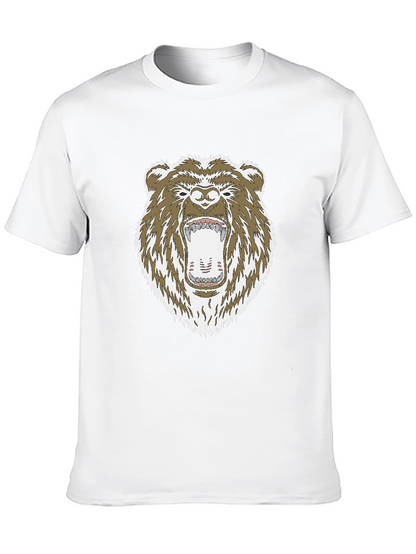 Camiseta Negra con Estampado de Oso Grizzly