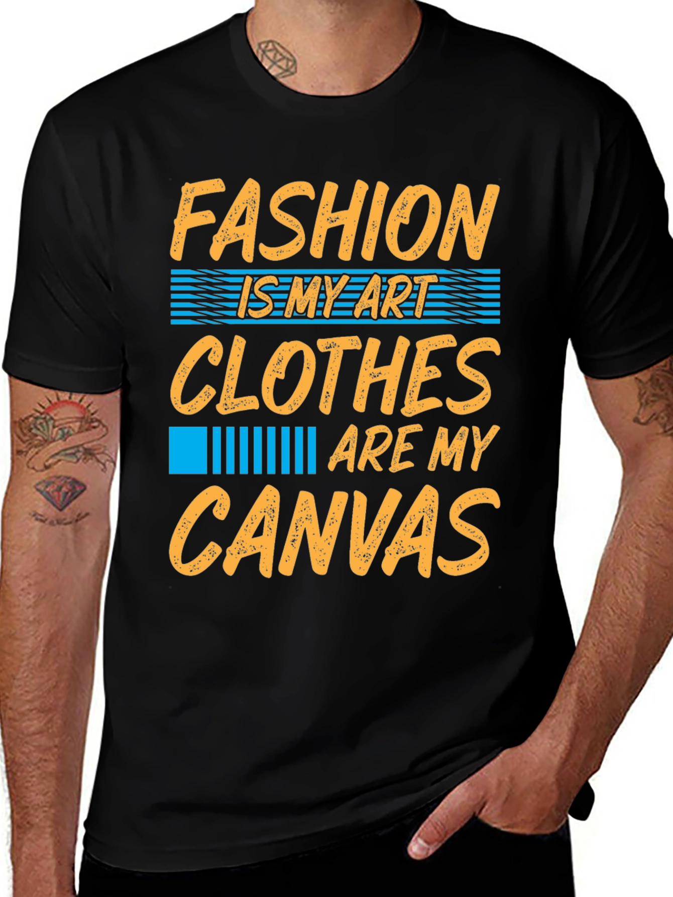 Camiseta Negra Estampada Moda Arte