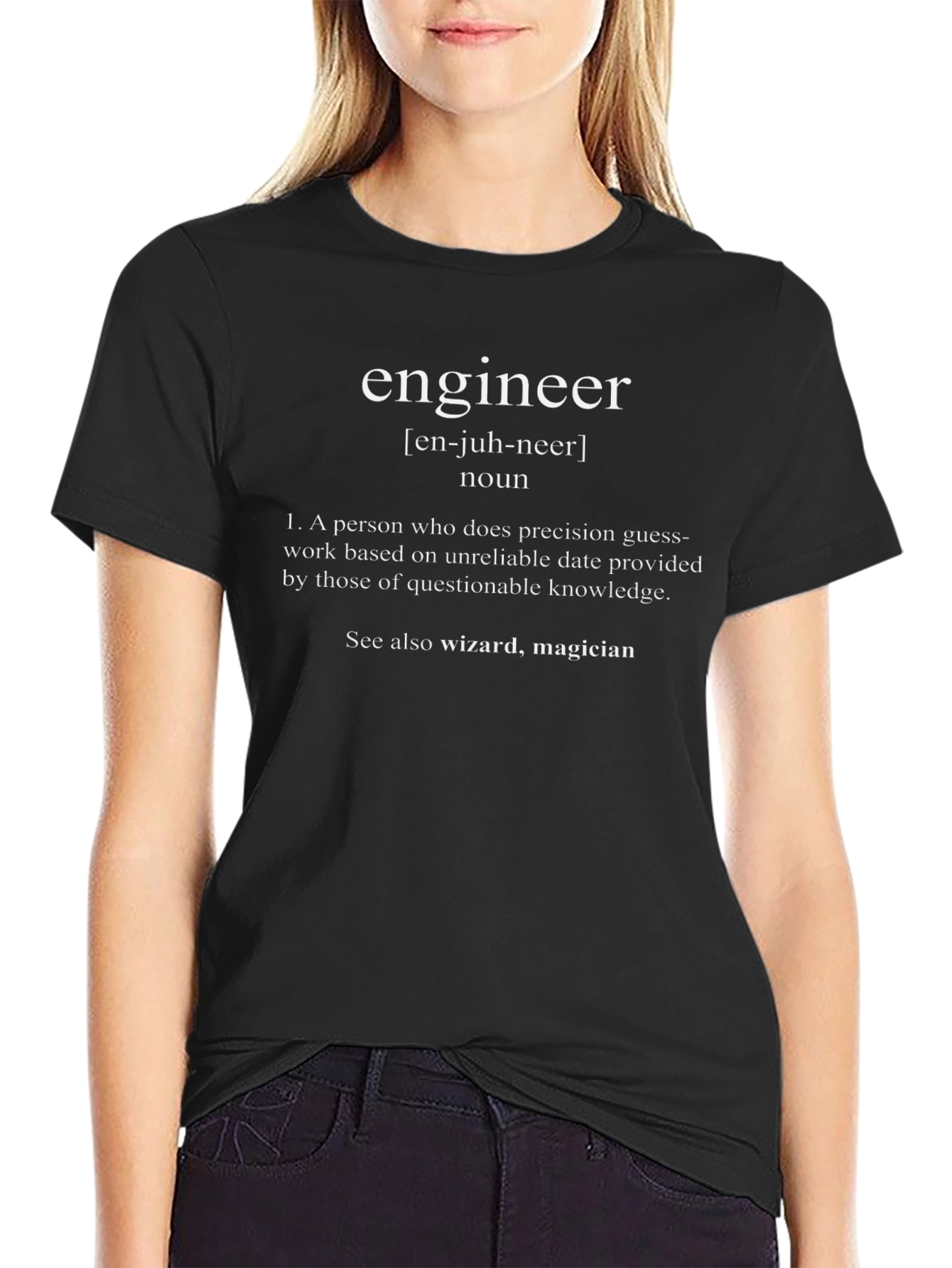 Camiseta Negra con Definición de Ingeniero