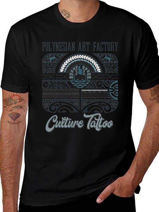 Camiseta Negra Polynesian Art Factory Culture Tattoo