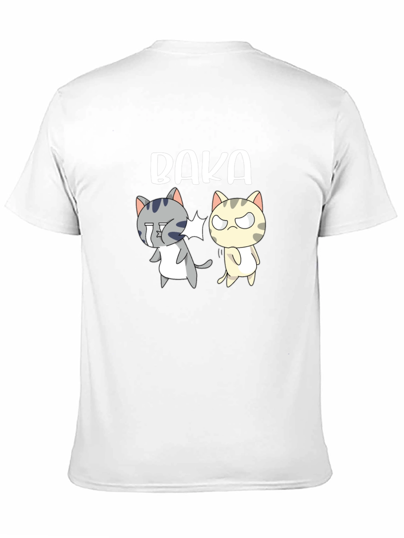 Camiseta Negra Baka con Gatos Anime