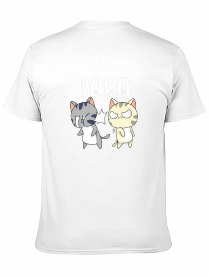 Camiseta Negra Baka con Gatos Anime