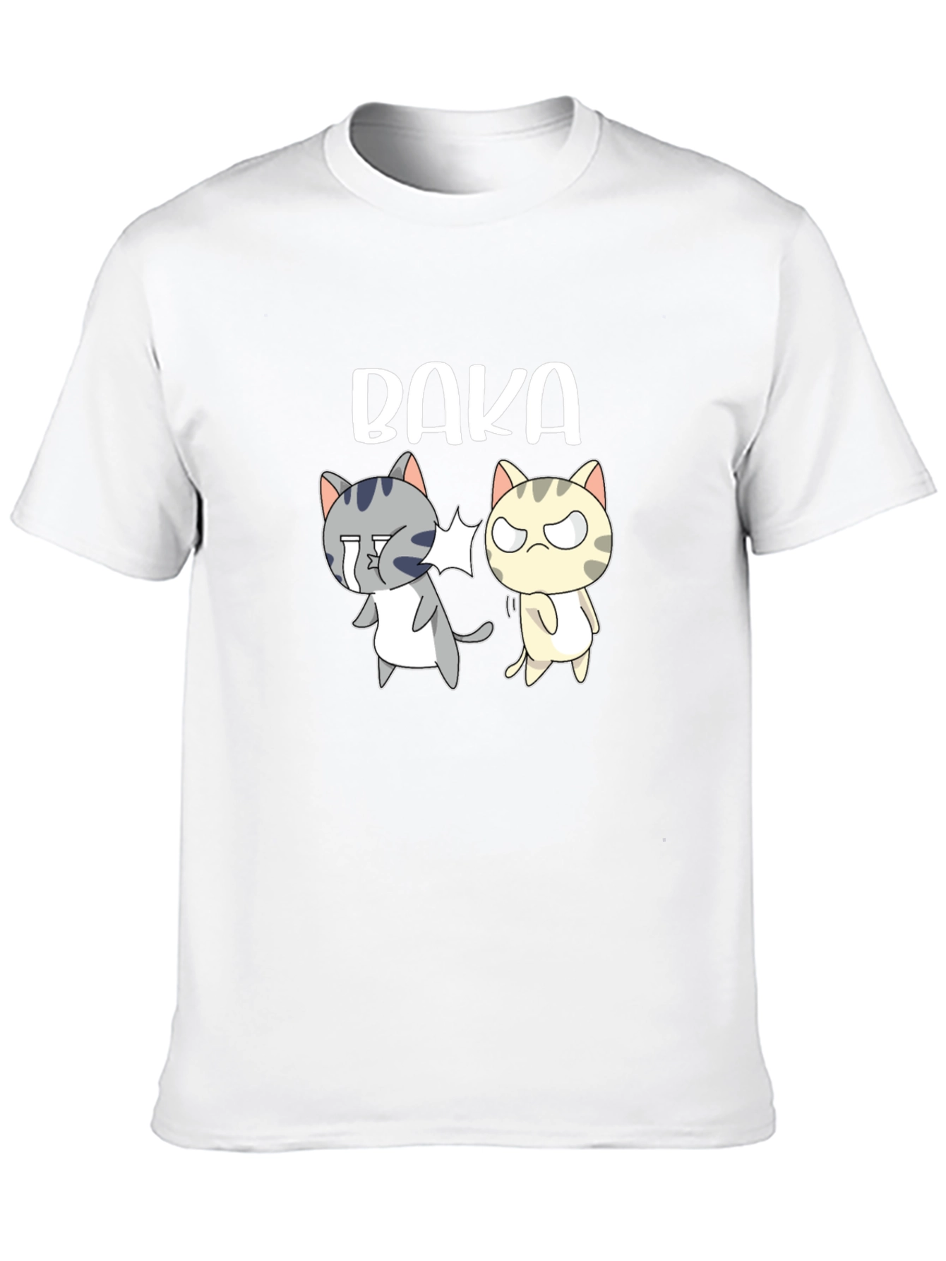 Camiseta Negra Baka con Gatos Anime