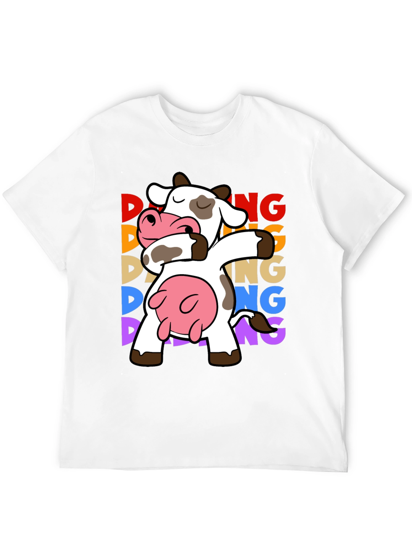 Camiseta Negra con Diseño de Vaca Dabbing
