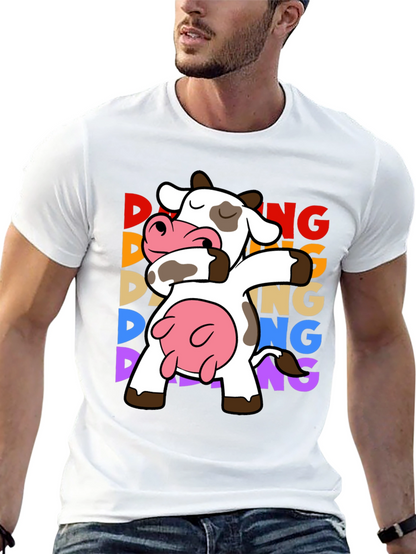 Camiseta Negra con Diseño de Vaca Dabbing