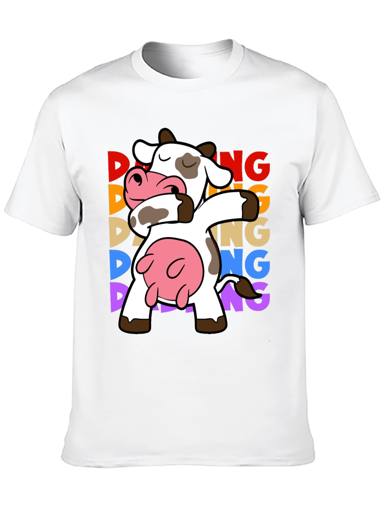 Camiseta Negra con Diseño de Vaca Dabbing