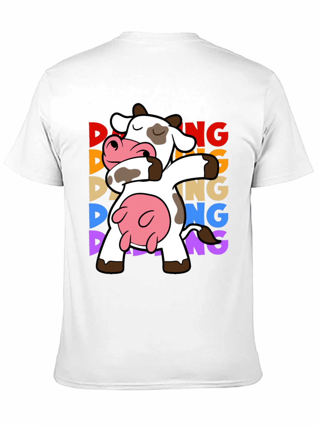 Camiseta Negra con Diseño de Vaca Dabbing