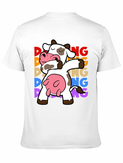 Camiseta Negra con Diseño de Vaca Dabbing