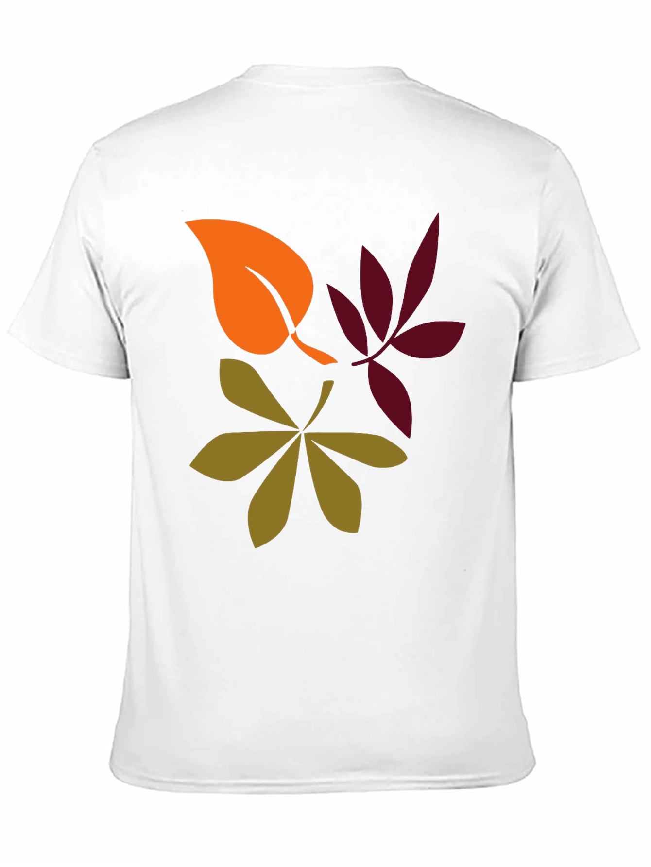 Camiseta Negra con Diseño de Hojas Otoñales