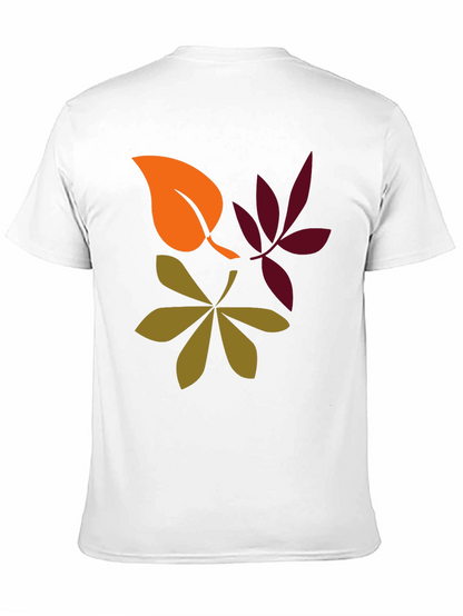 Camiseta Negra con Diseño de Hojas Otoñales