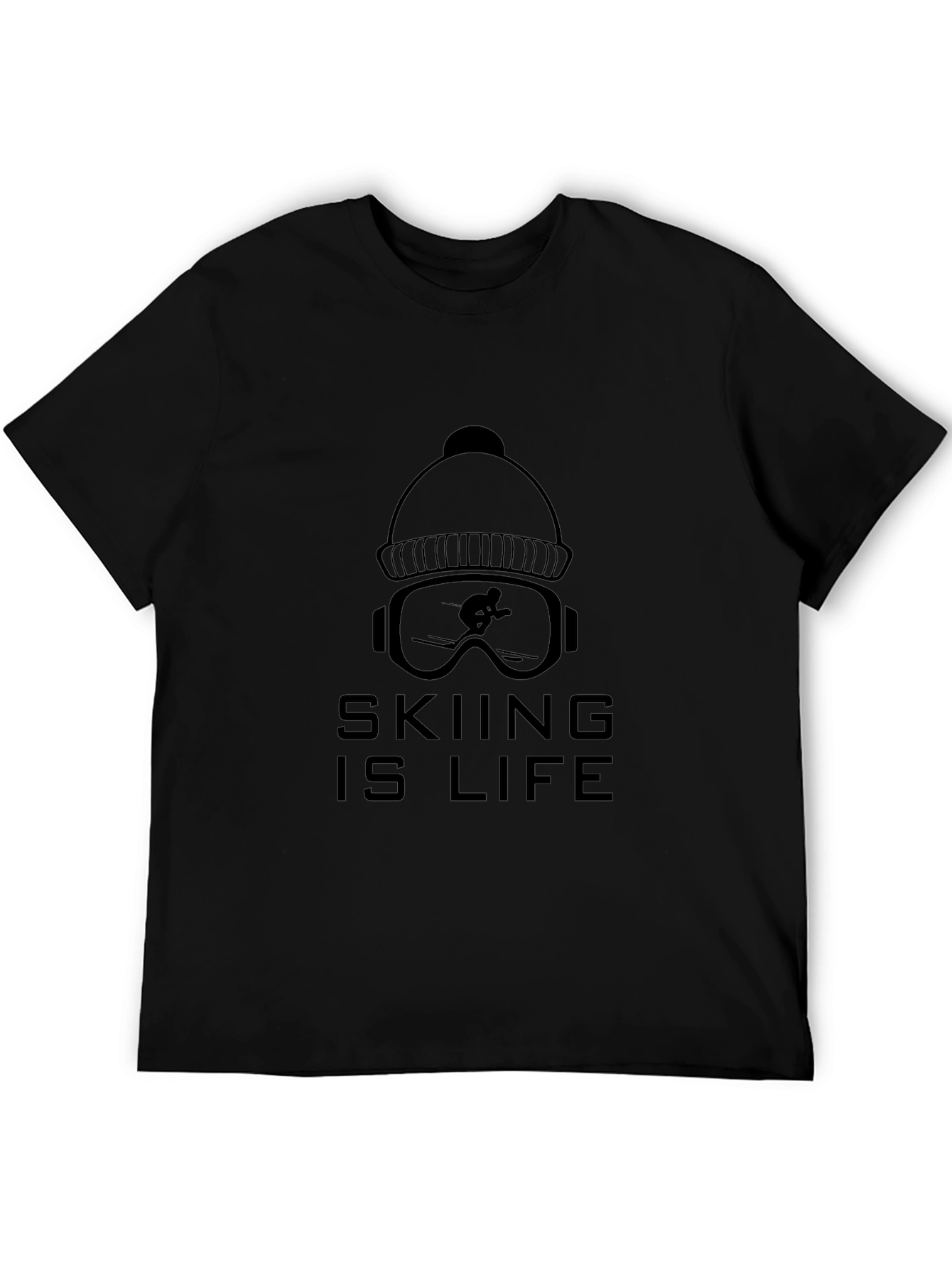 Camiseta Negra Skiing Is Life