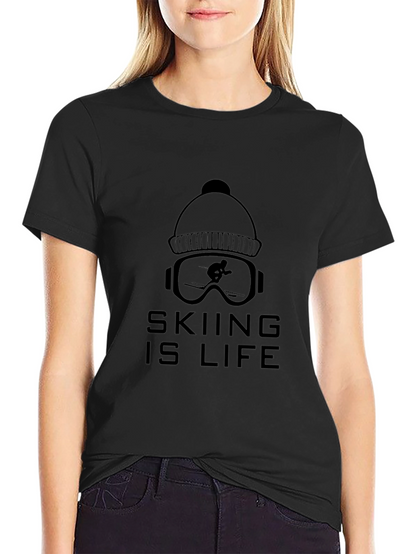 Camiseta Negra Skiing Is Life