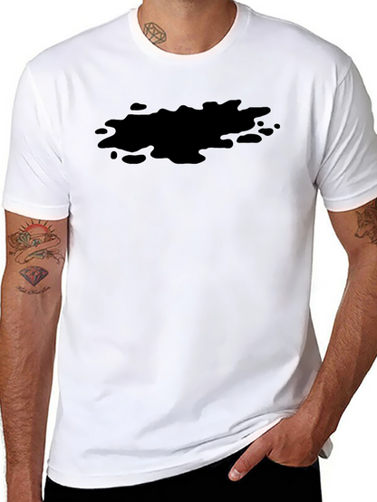 Camiseta Negra Hombre con Diseño Abstracto