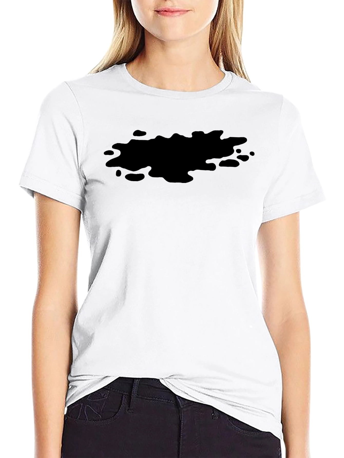 Camiseta Negra Hombre con Diseño Abstracto