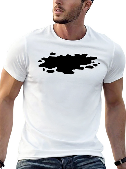 Camiseta Negra Hombre con Diseño Abstracto