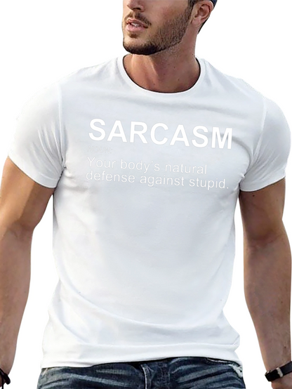 Camiseta Negra con Humor: Sarcasmo Defensa Natural