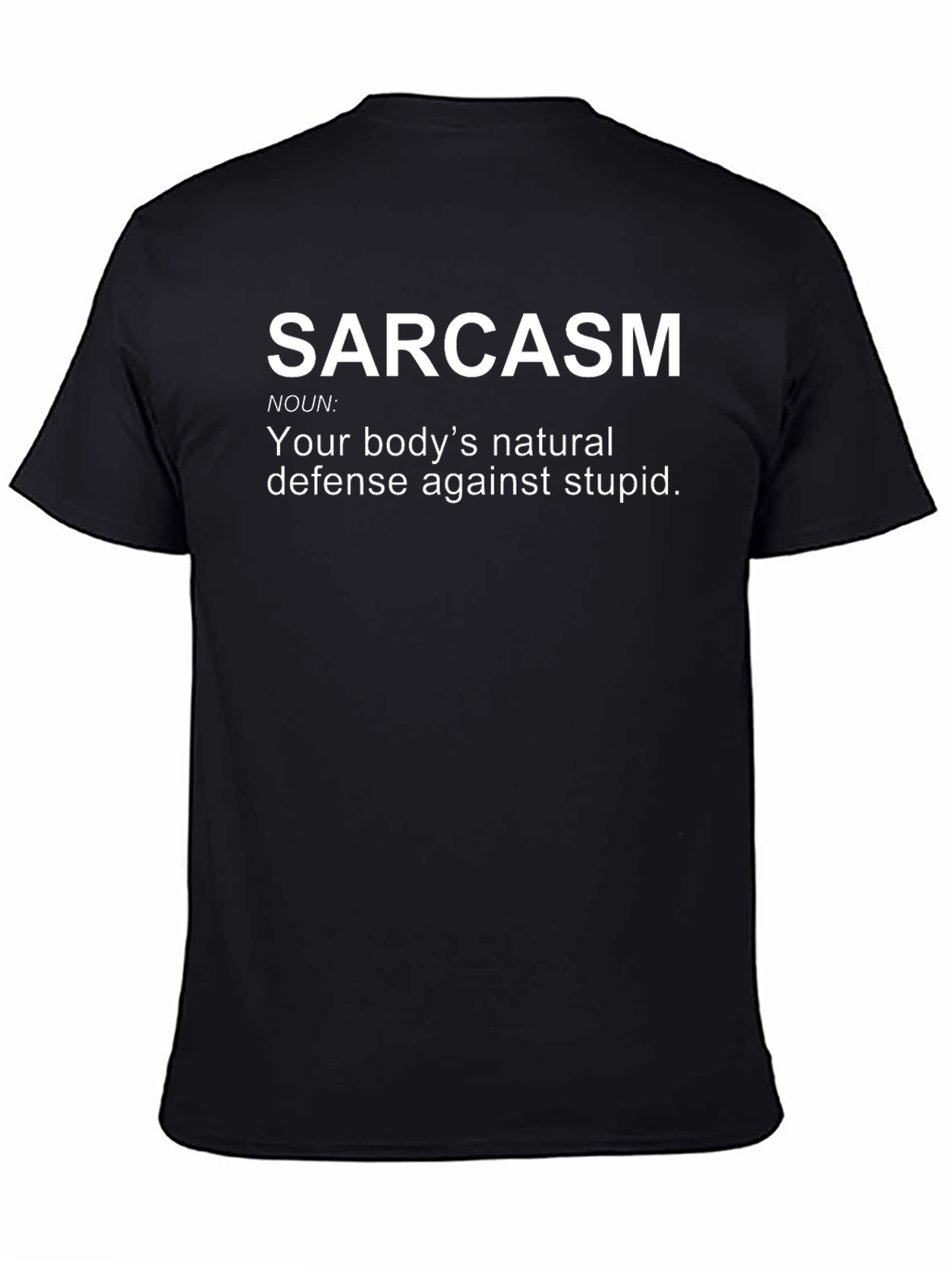 Camiseta Negra con Humor: Sarcasmo Defensa Natural