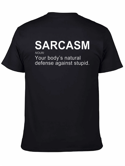 Camiseta Negra con Humor: Sarcasmo Defensa Natural