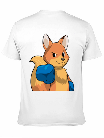 Camiseta Negra con Diseño de Zorro Boxeador