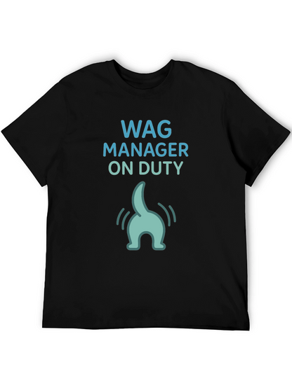 Camiseta Negra Wag Manager On Duty Divertida