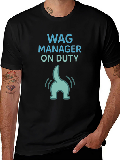 Camiseta Negra Wag Manager On Duty Divertida