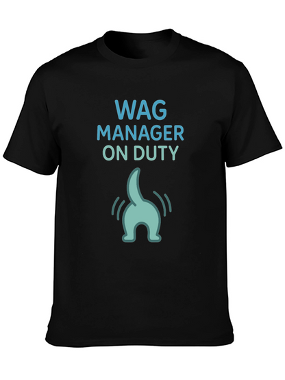 Camiseta Negra Wag Manager On Duty Divertida