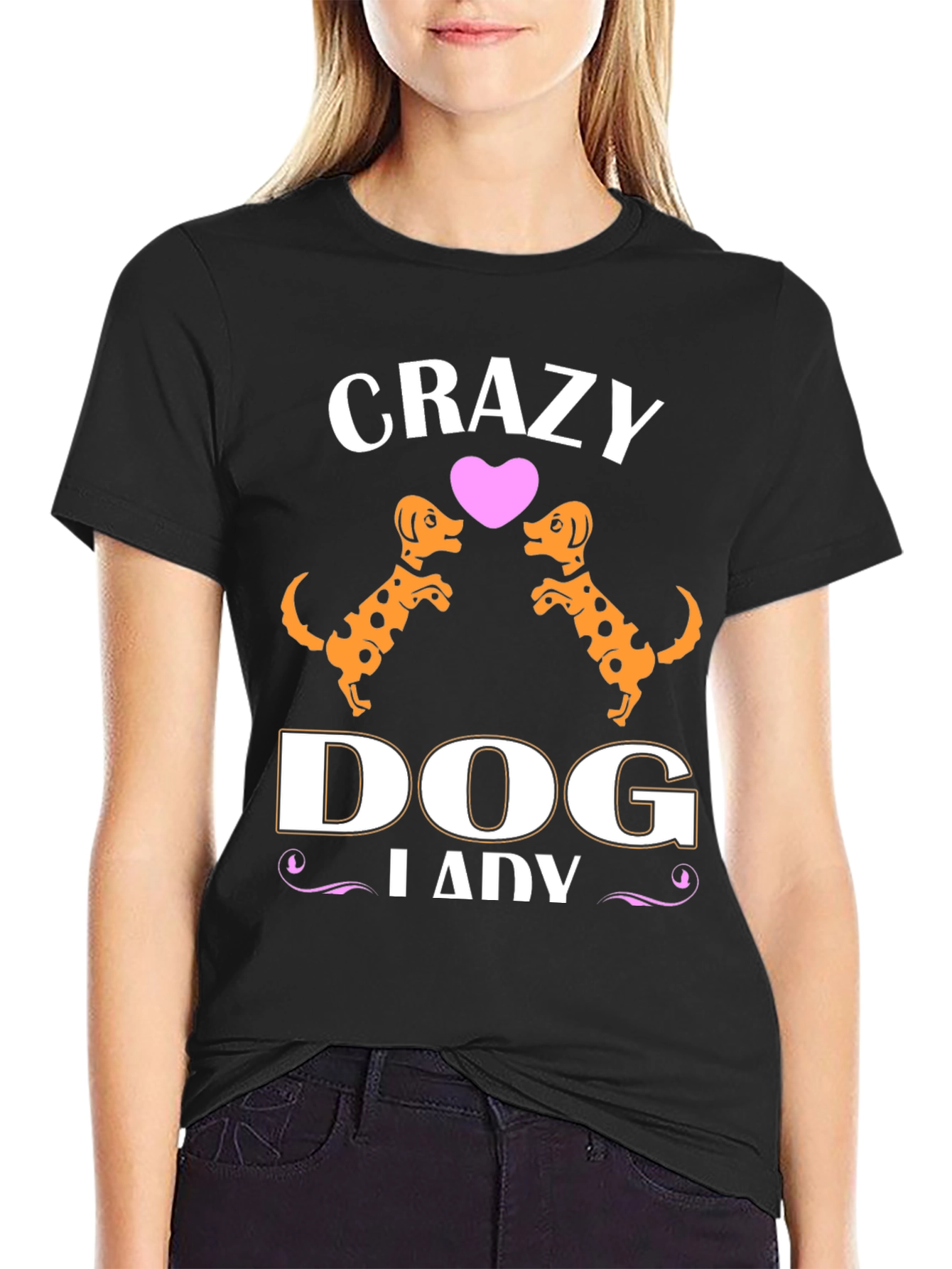 Camiseta Negra Crazy Dog Lady
