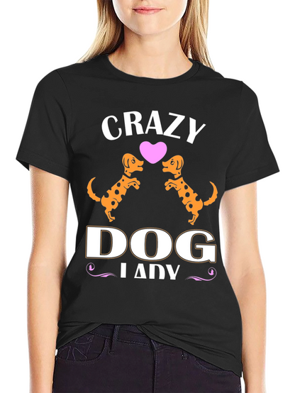 Camiseta Negra Crazy Dog Lady