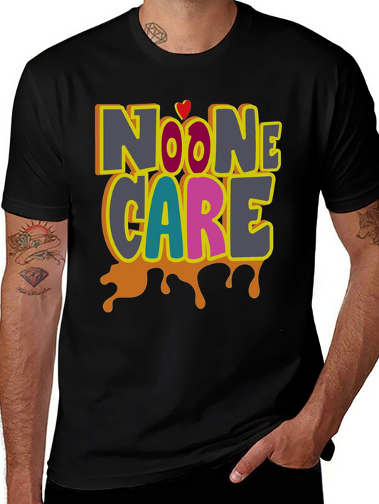 Camiseta Negra con Diseño No One Cares Divertida y Casual