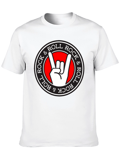 Camiseta Negra Rock & Roll con Diseño Gráfico