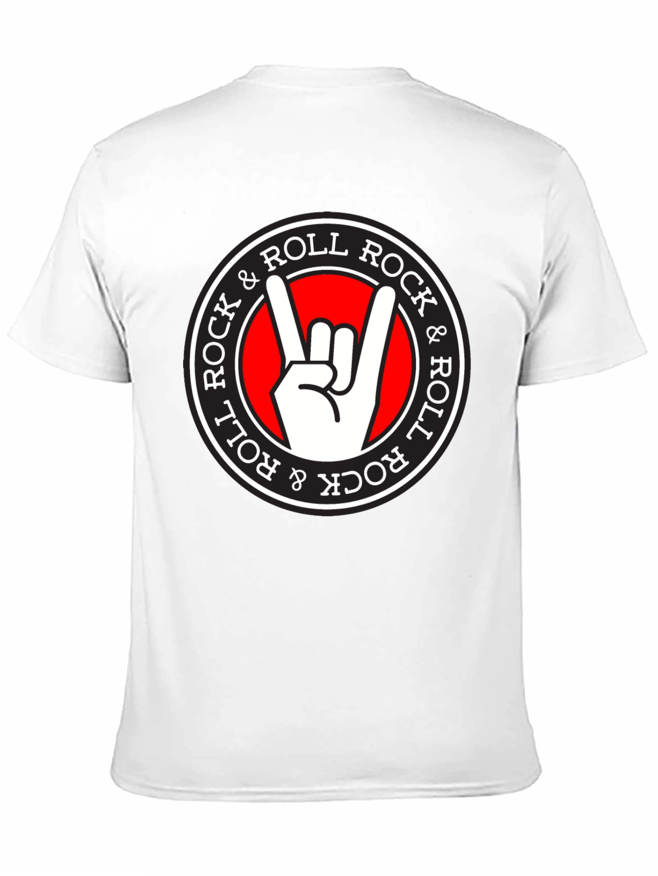 Camiseta Negra Rock & Roll con Diseño Gráfico