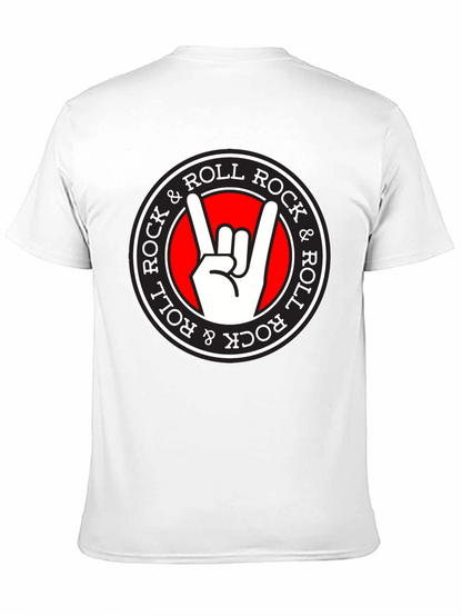 Camiseta Negra Rock & Roll con Diseño Gráfico