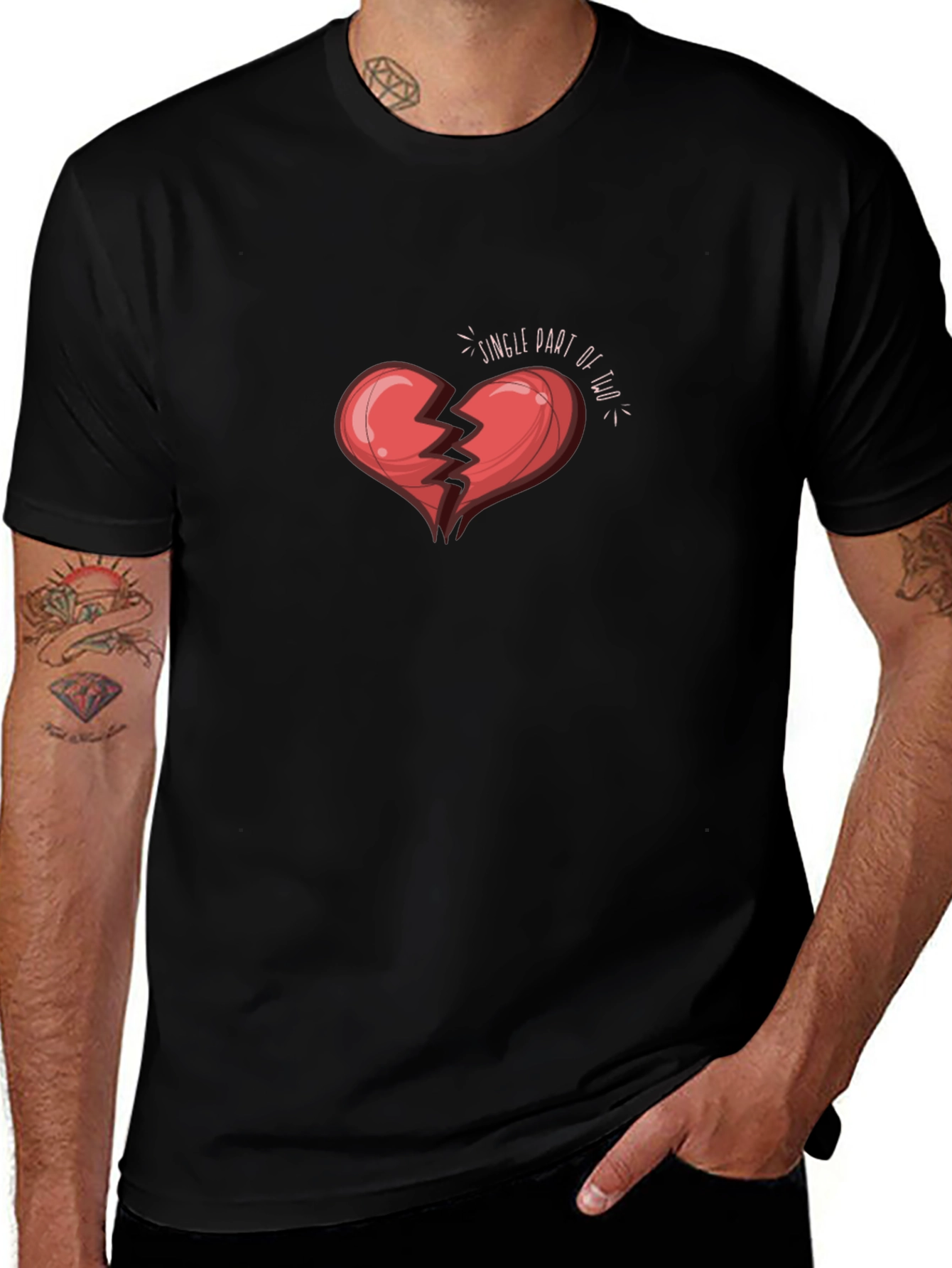 Camiseta Negra Corazón Roto