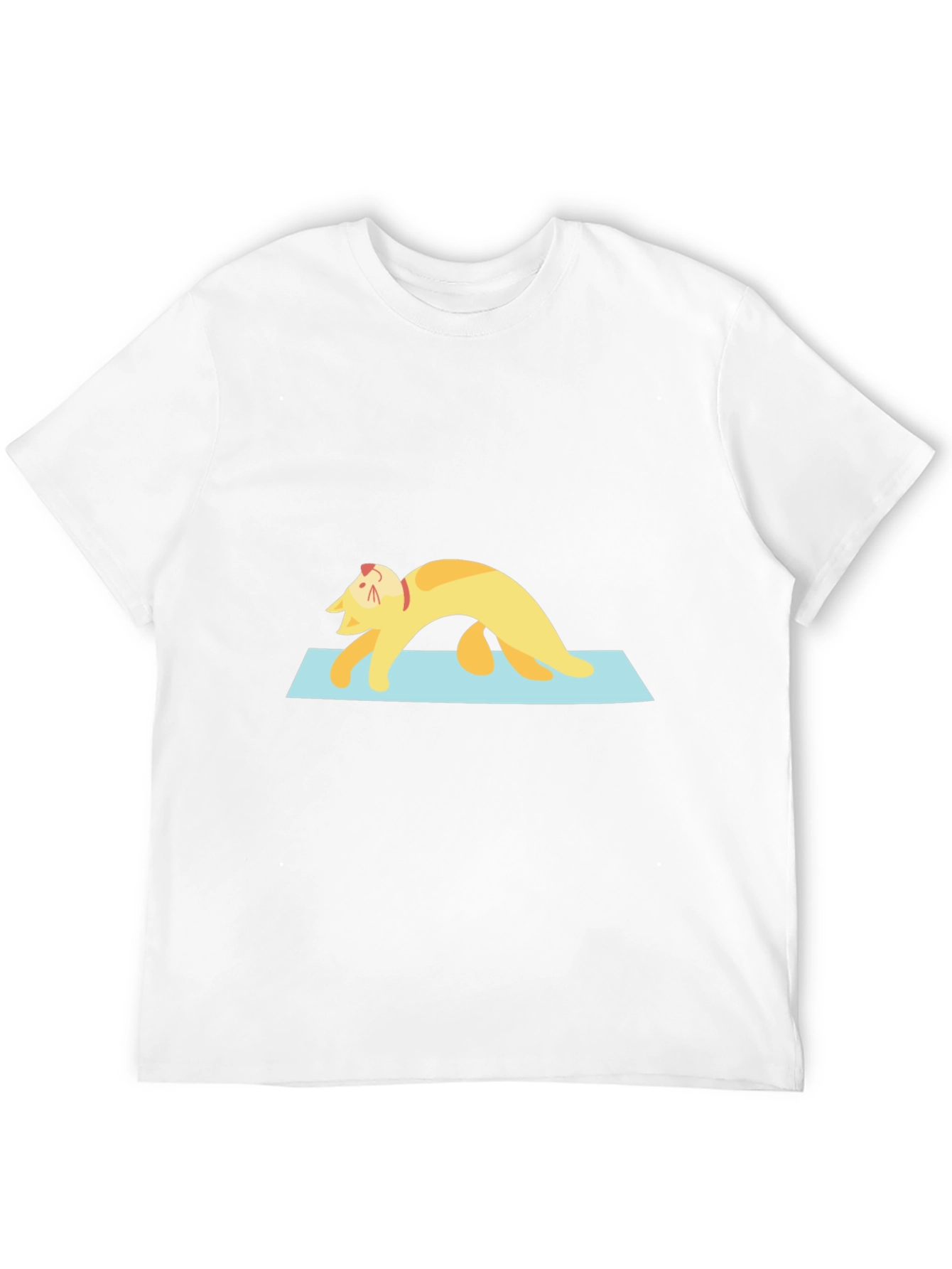 Camiseta Negra con Gato Haciendo Yoga