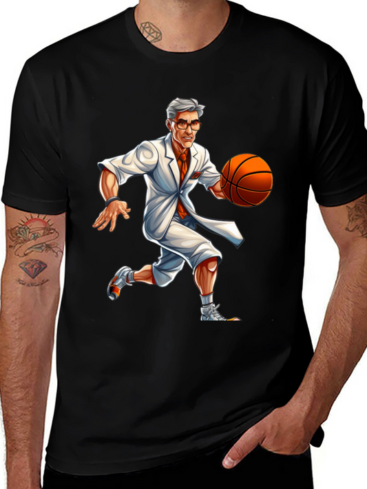 Camiseta Negra con Diseño de Jugador de Baloncesto Divertido