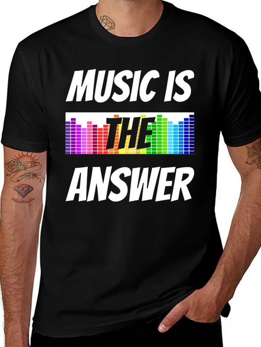Camiseta Negra Music is the Answer