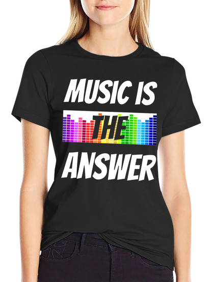 Camiseta Negra Music is the Answer