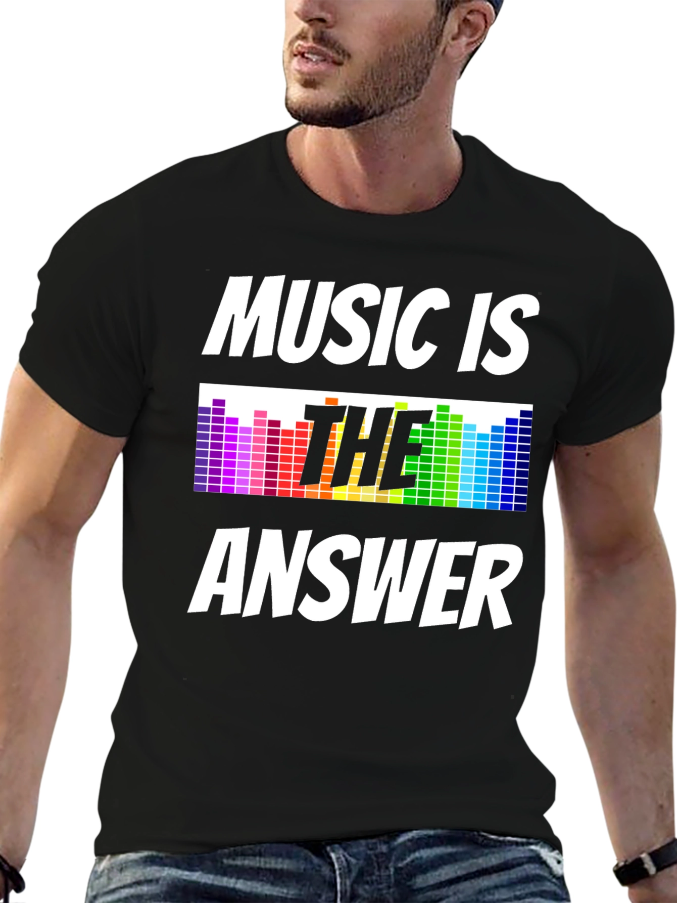 Camiseta Negra Music is the Answer