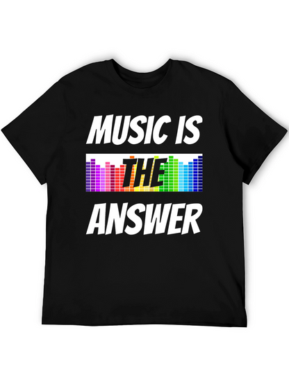Camiseta Negra Music is the Answer