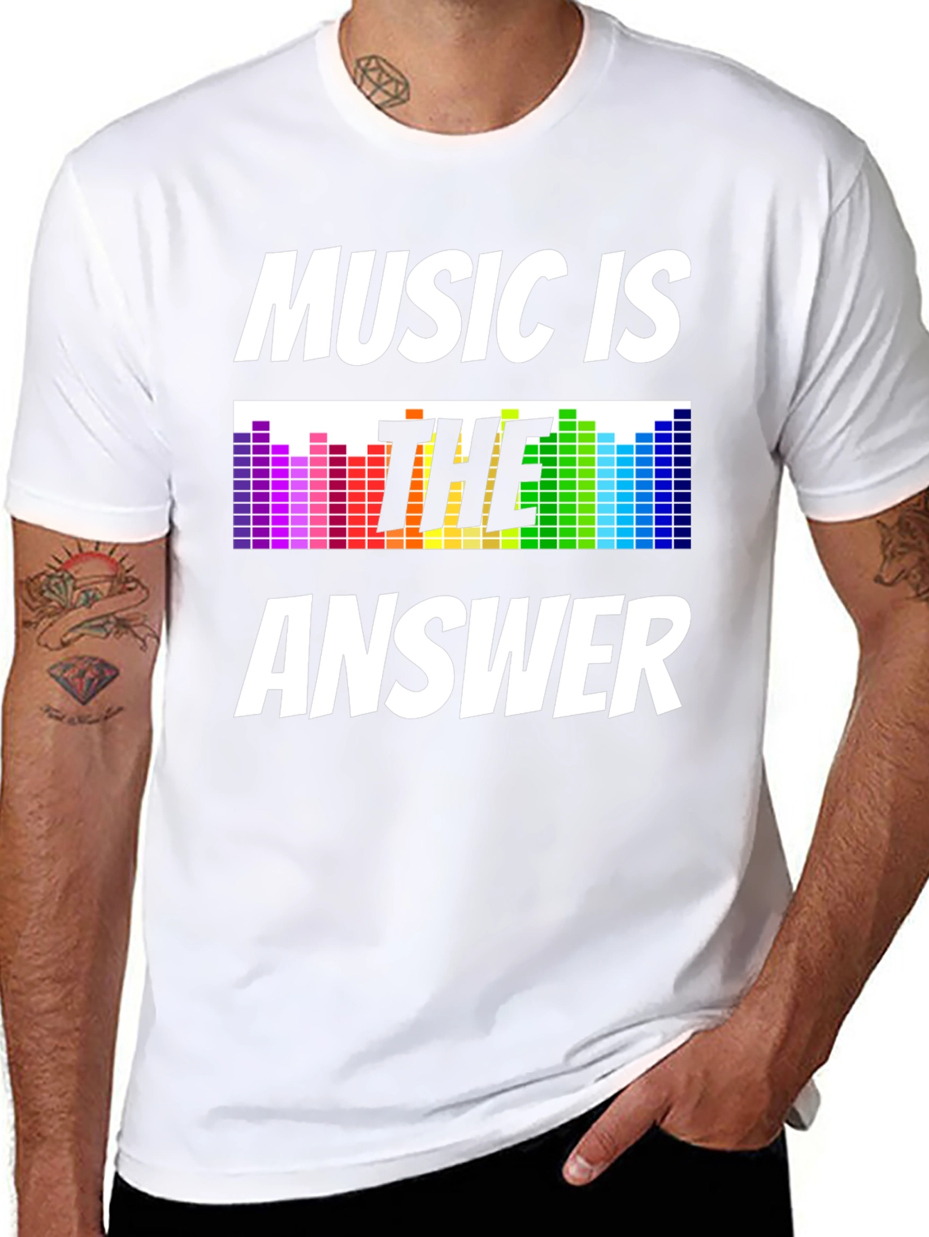 Camiseta Negra Music is the Answer