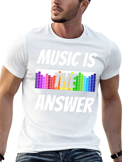 Camiseta Negra Music is the Answer