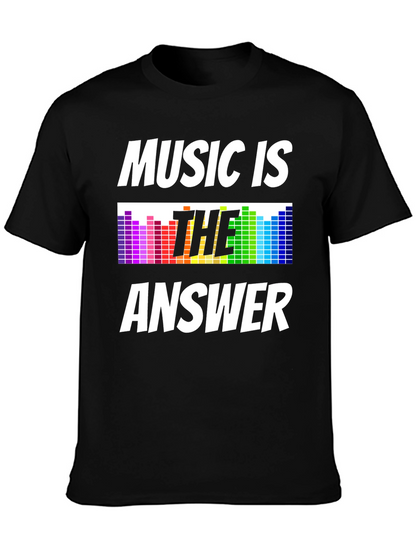 Camiseta Negra Music is the Answer