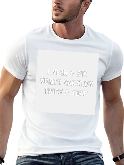 Camiseta Negra: Necesito Vacaciones de Seis Meses