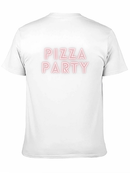 Camiseta Negra Pizza Party Casual Hombre