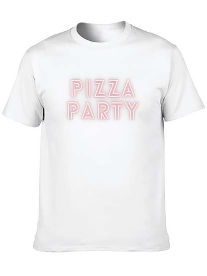 Camiseta Negra Pizza Party Casual Hombre