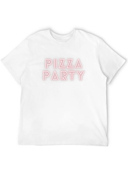 Camiseta Negra Pizza Party Casual Hombre