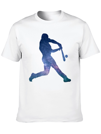 Camiseta Negra con Diseño de Béisbol Galáctico