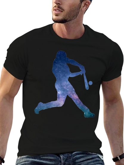 Camiseta Negra con Diseño de Béisbol Galáctico