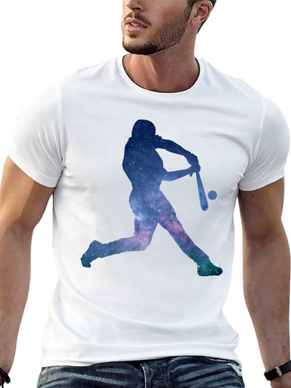 Camiseta Negra con Diseño de Béisbol Galáctico